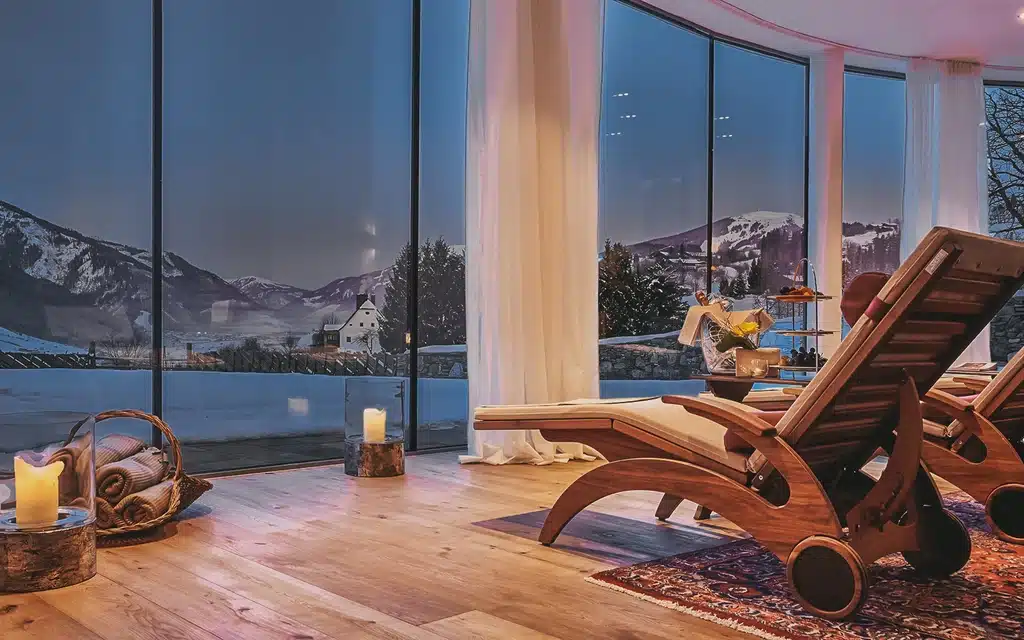 Ruheraum im Wellnessbereich des Wellnesshotels Schloss Mittersill