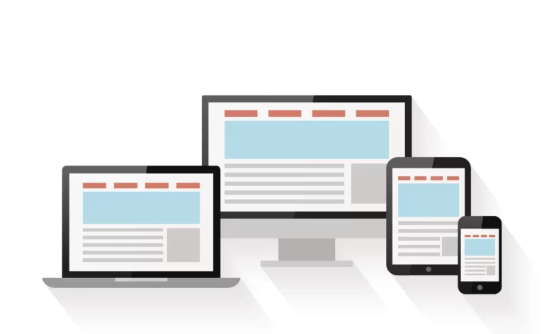 Grafische Darstellung von Werbung auf Hotels.at in responsivem Design auf verschieden großen Bildschirmen