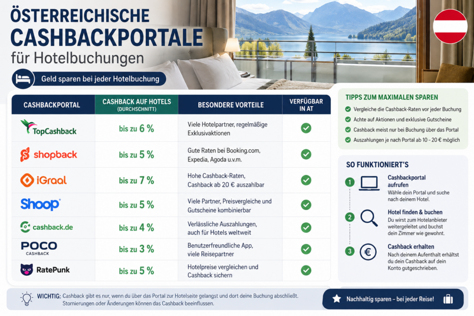 cashback portale für hotelbuchungen in österreich